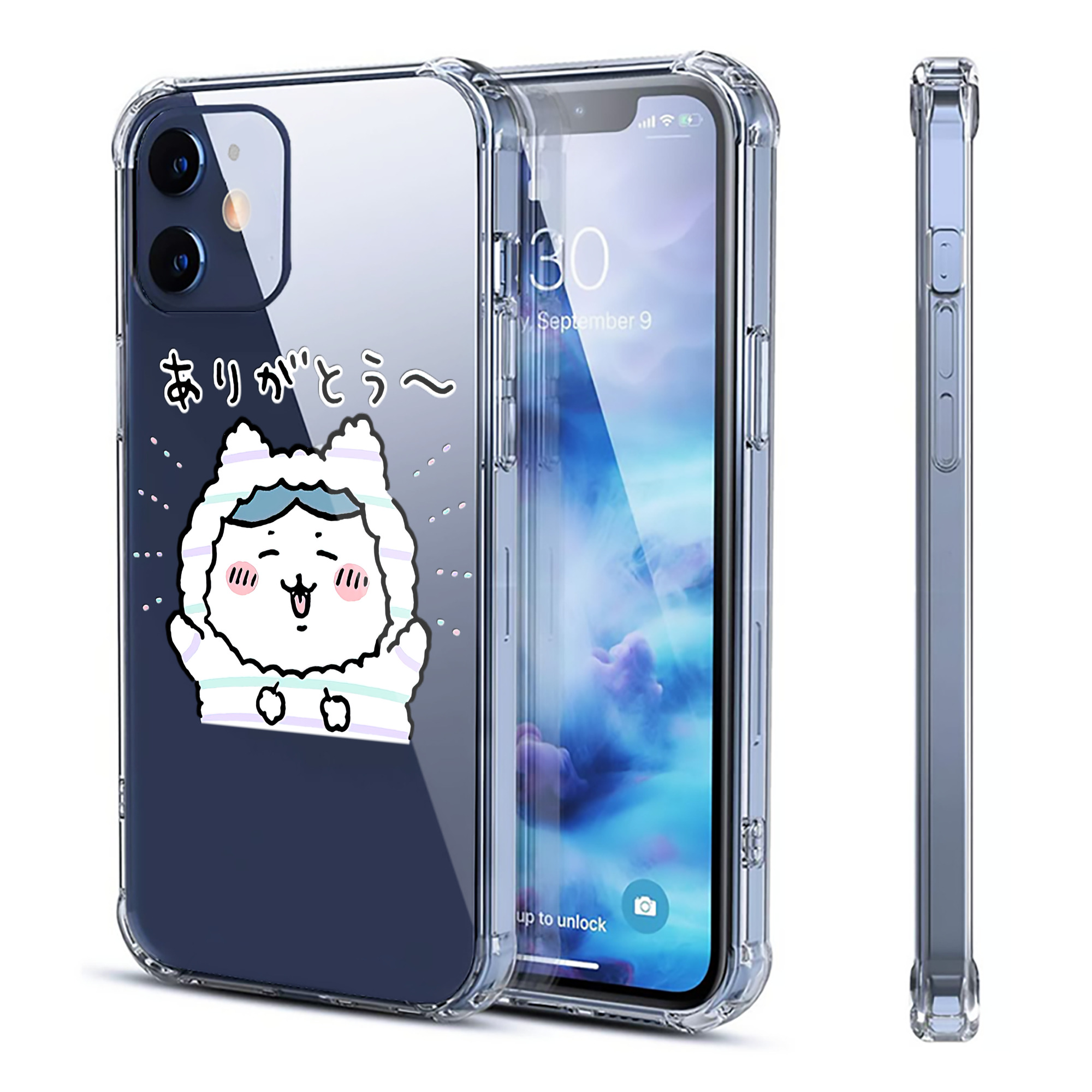 （画像用） ちいかわ ハチワレ Chii-kawa hachiware 【iPhone 12シリーズ対応】透明スマホケース（クリアソフトケース）